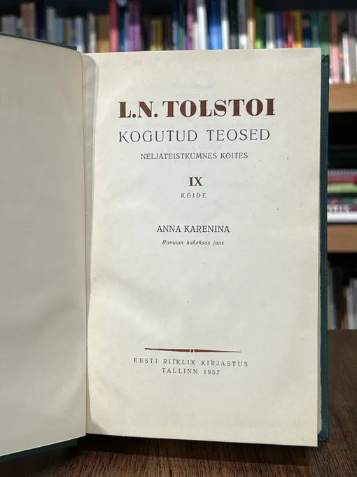 Anna Karenina 1. osa. Kogutud teosed. VIII köide