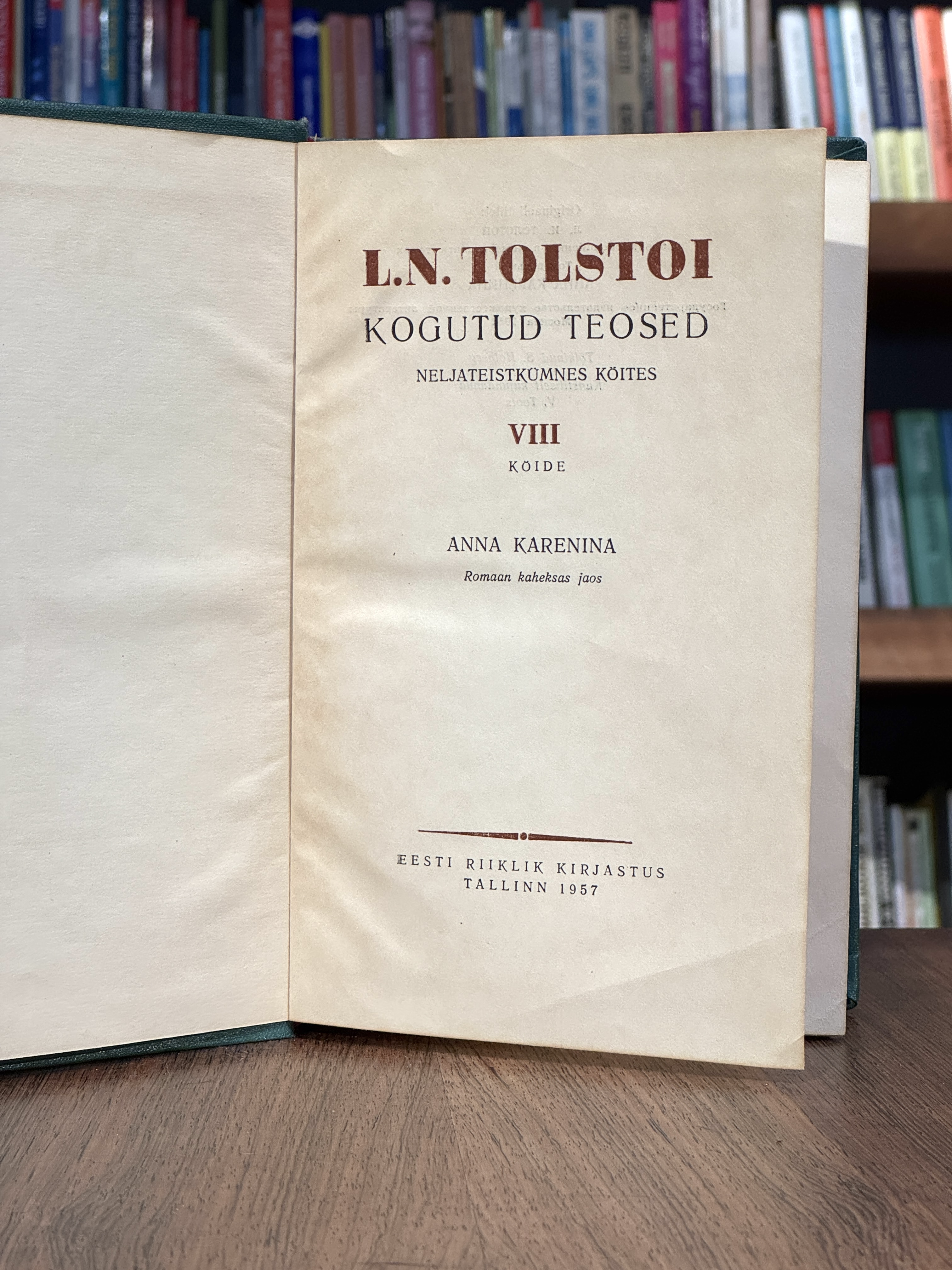 L. N. Tolstoi kogutud teosed neljateistkümnes köites. VIII köide. Anna Karenina (1. kuni 4. jaoni)